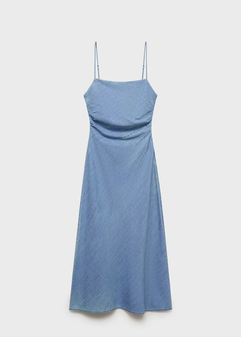 Draped denim dress