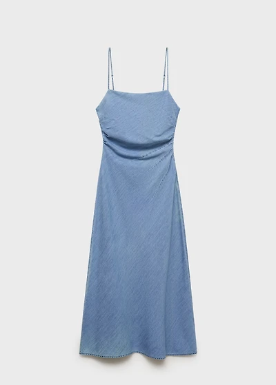 Draped denim dress