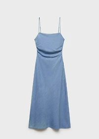 Draped denim dress