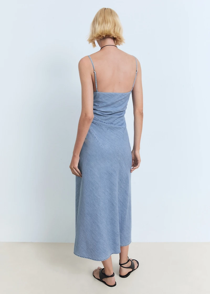 Draped denim dress