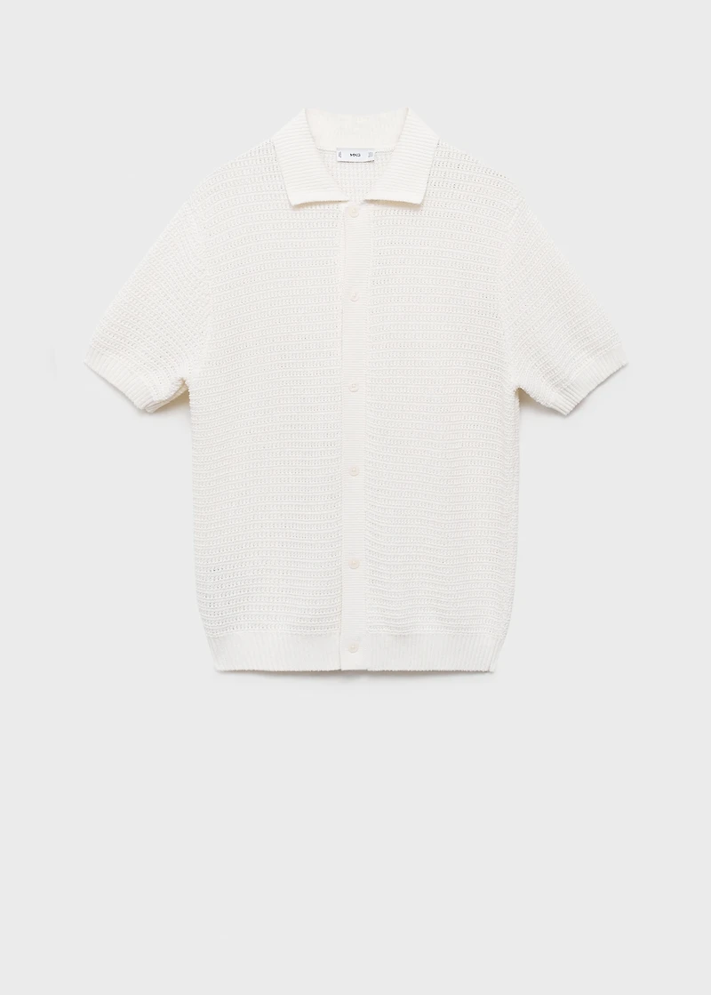 Cotton lace knitted blouse