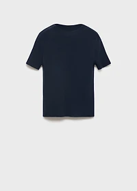 Short-sleeved fine-knit sweater