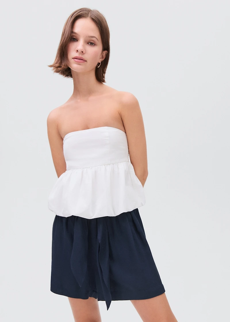 Linen shorts with bow