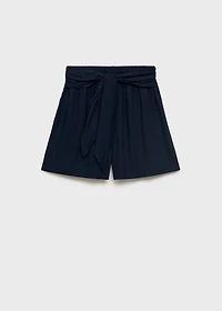 Linen shorts with bow