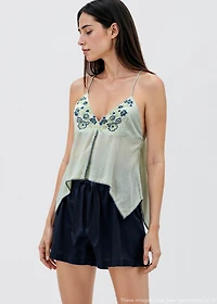 Linen shorts with bow