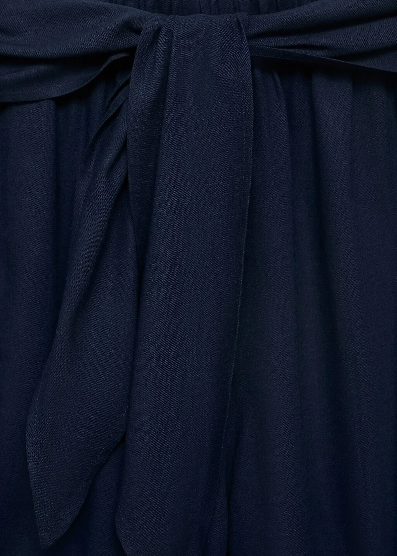 Linen shorts with bow