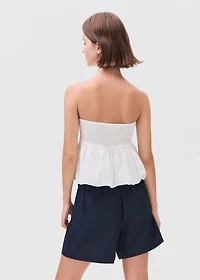 Linen shorts with bow