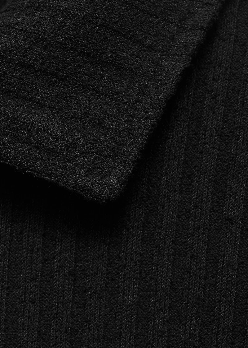 Textured knitted polo shirt