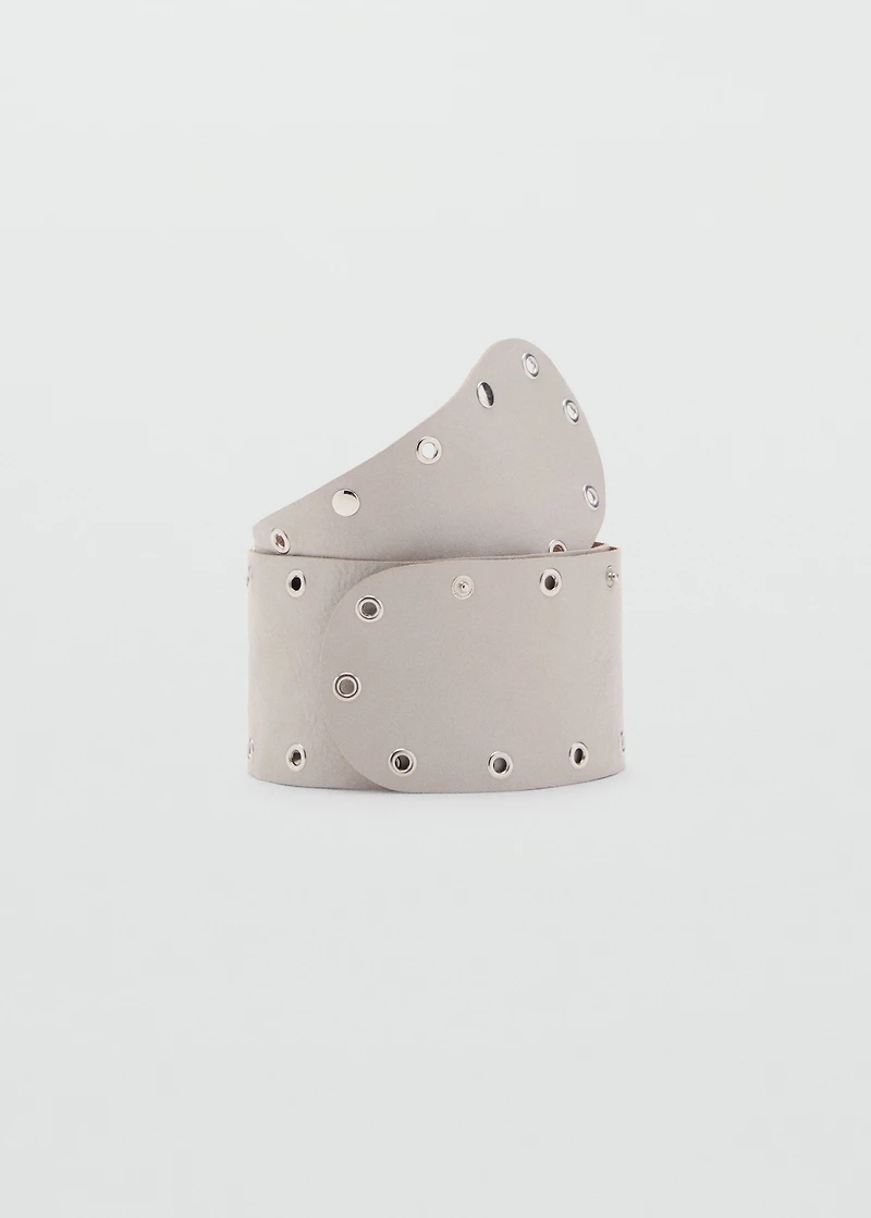 Leather belt with eyelets