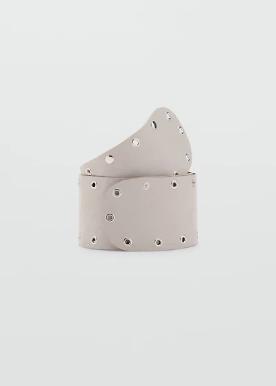 Leather belt with eyelets