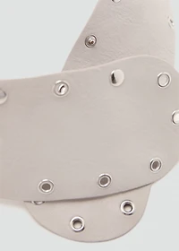 Leather belt with eyelets