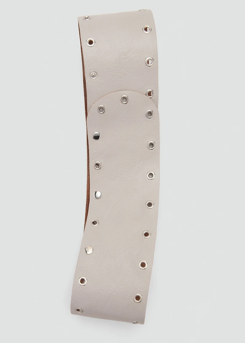 Leather belt with eyelets
