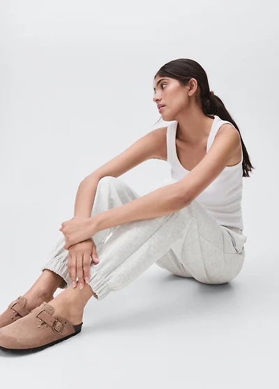 Cotton joggers with elastic waist