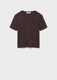 Knitted sweater with rhinestones