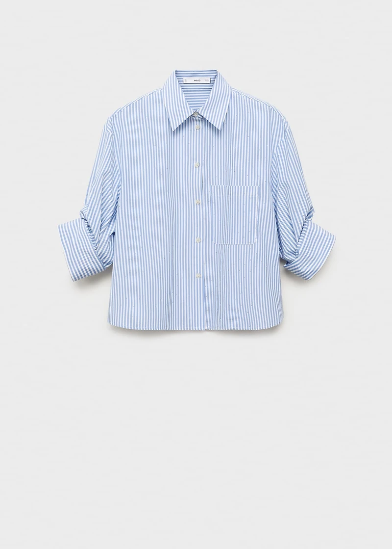 Rhinestone cropped shirt