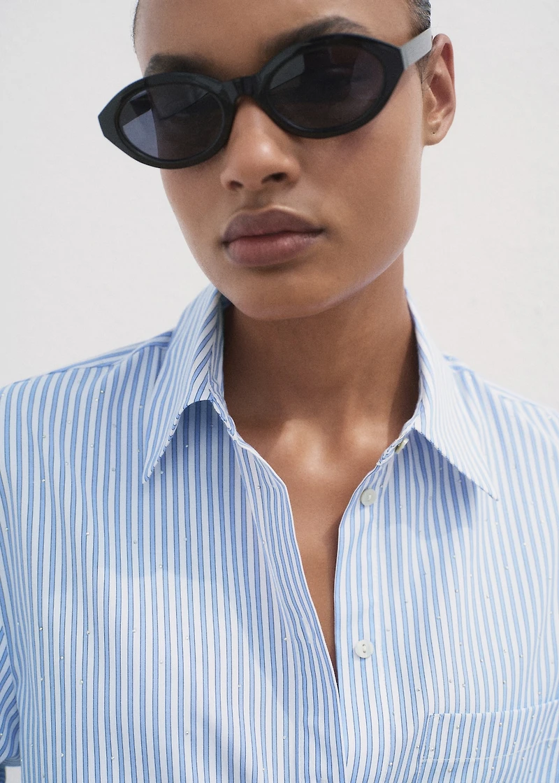 Rhinestone cropped shirt