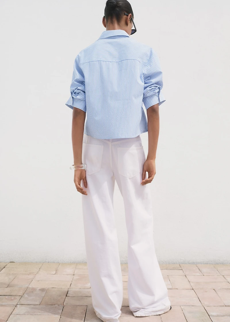 Rhinestone cropped shirt
