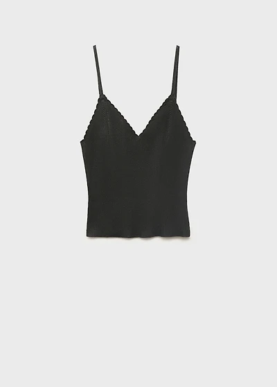 Knitted top with waves