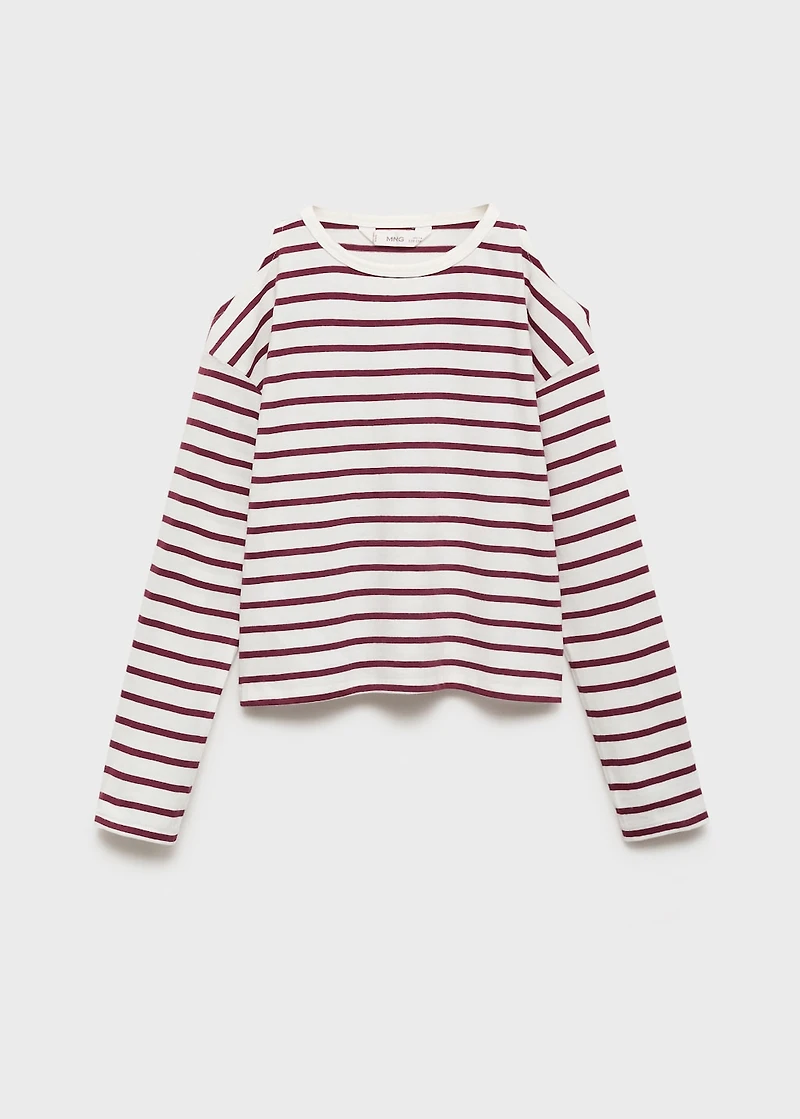 Striped t-shirt with cut-out