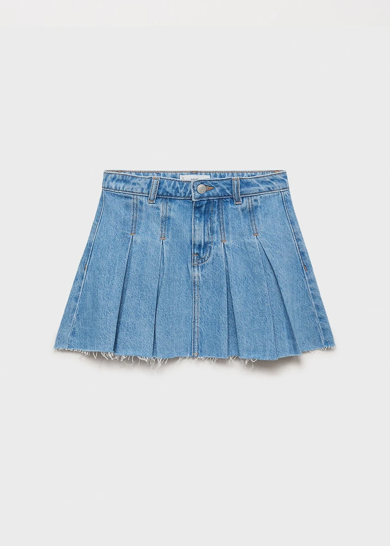 Pleated denim skirt