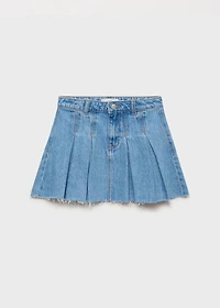 Pleated denim skirt