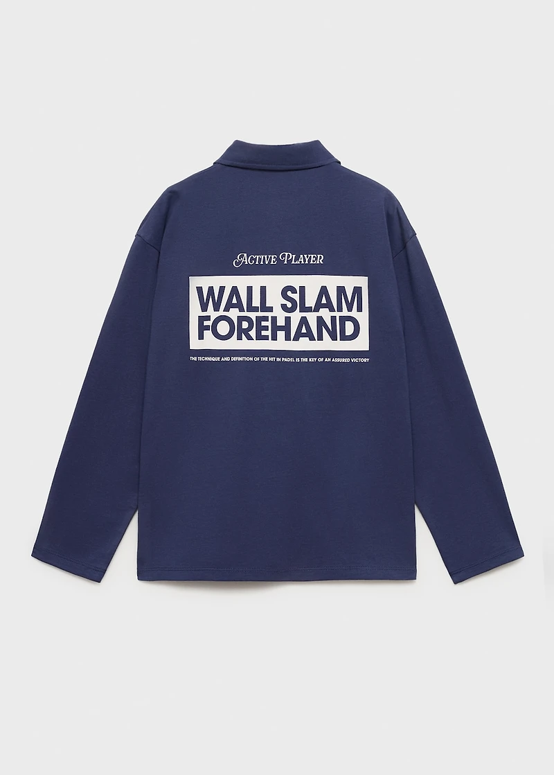 Printed cotton polo shirt