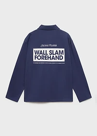 Printed cotton polo shirt