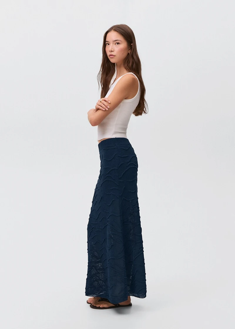 Textured long skirt