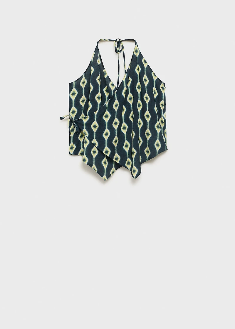 Halter-neck crossover top