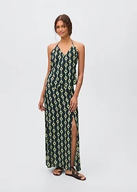 Halter-neck crossover top