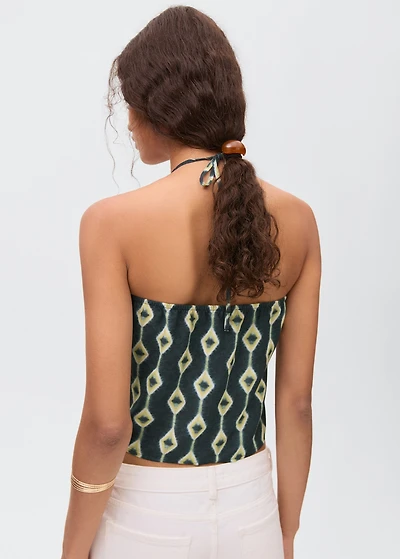 Halter-neck crossover top