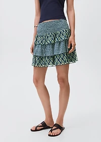 Printed ruffle skirt