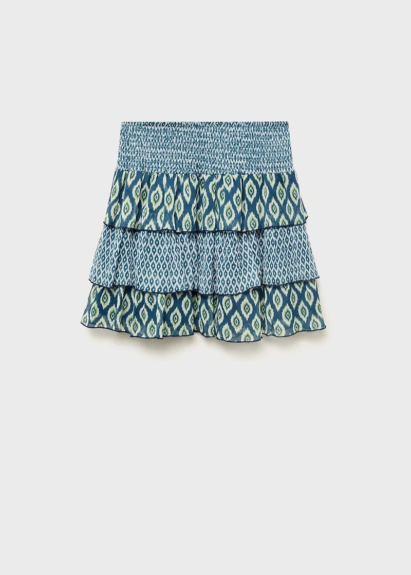 Printed ruffle skirt
