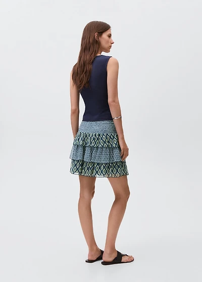 Printed ruffle skirt