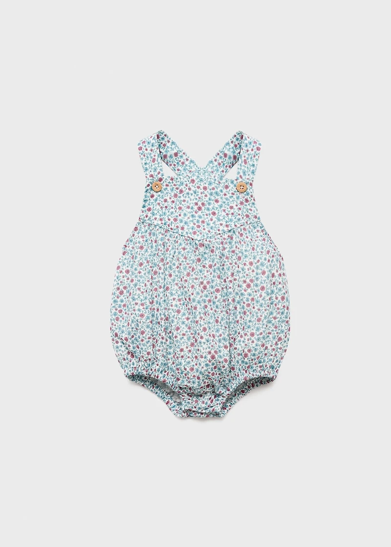 Floral-print romper suit