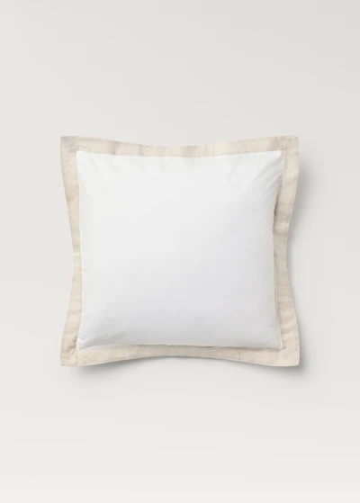 Two cotton percale pillowcases with a linen border 60x60 cm