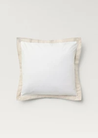 Two cotton percale pillowcases with a linen border 60x60 cm