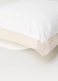 Two cotton percale pillowcases with a linen border 60x60 cm
