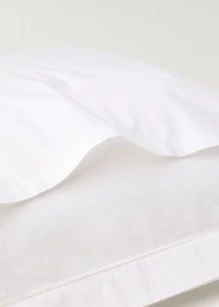 Two cotton percale pillowcases with a linen border 60x60 cm