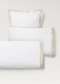 Two cotton percale pillowcases with a linen border 60x60 cm