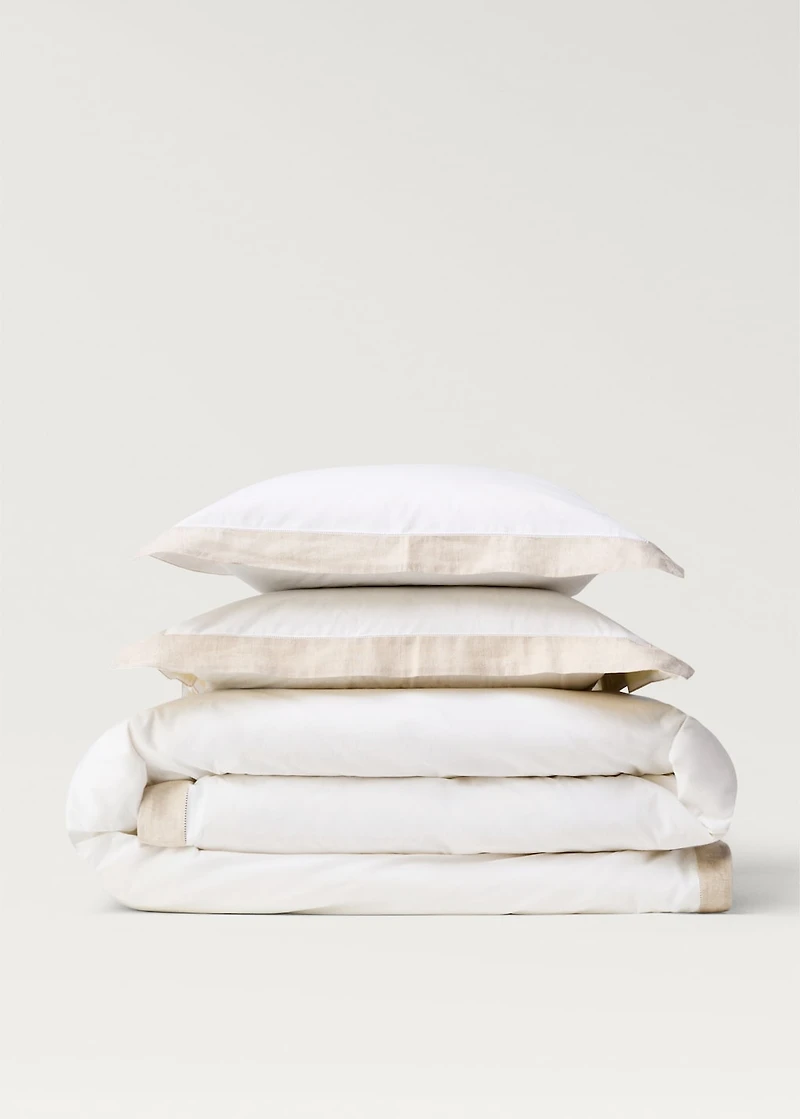 Linen duvet cover with decorative trim for 180/200 cm bed