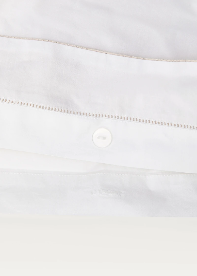 Linen duvet cover with decorative trim for 180/200 cm bed