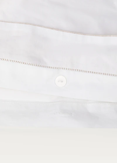 Linen duvet cover with decorative trim for 180/200 cm bed