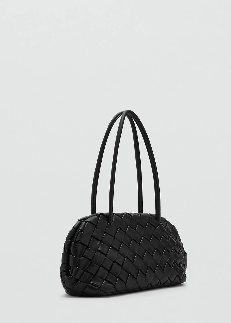 Braided leather shoulder bag