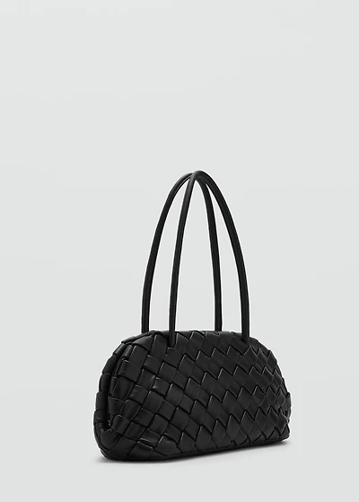 Braided leather shoulder bag