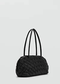 Braided leather shoulder bag