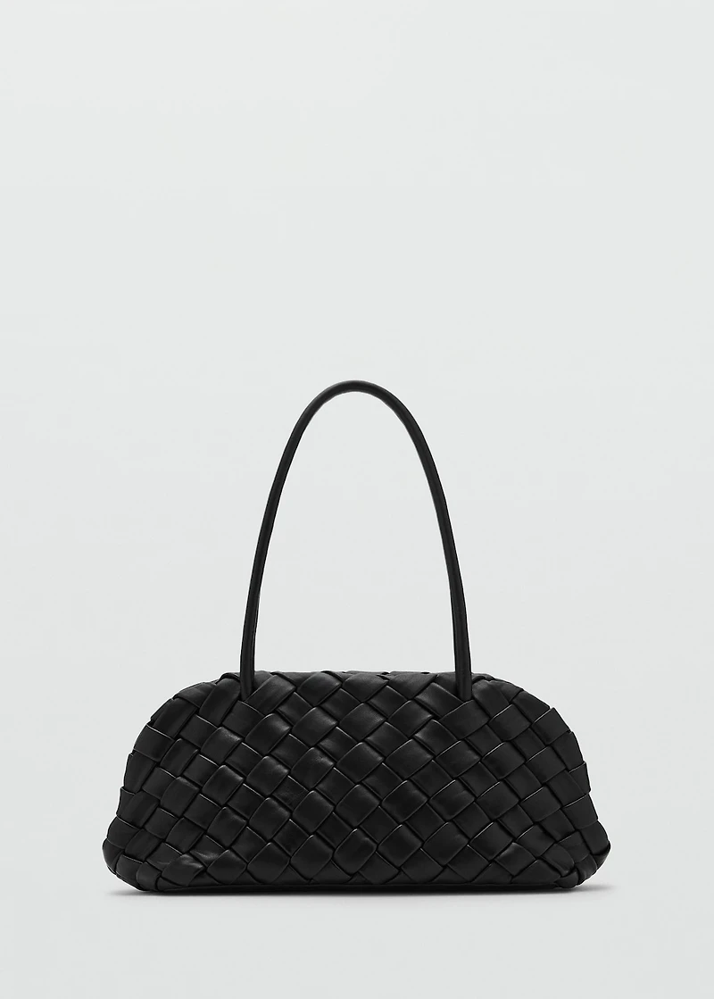 Braided leather shoulder bag