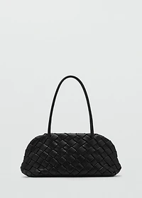 Braided leather shoulder bag
