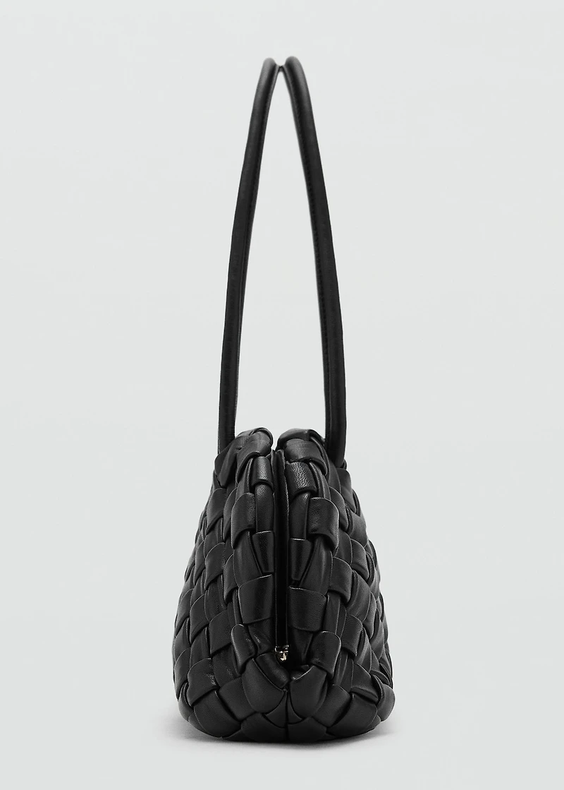 Braided leather shoulder bag