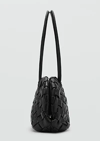 Braided leather shoulder bag